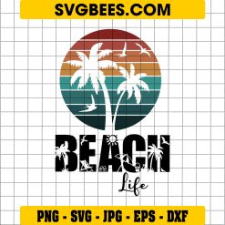 Beach Life Svg, Palm Trees Svg, Sunset Beach Svg, Summer Svg