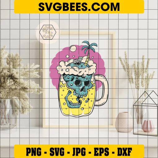 Beach Scene In A Beer Mug Svg, Summer Svg, Beer SVG on Frame