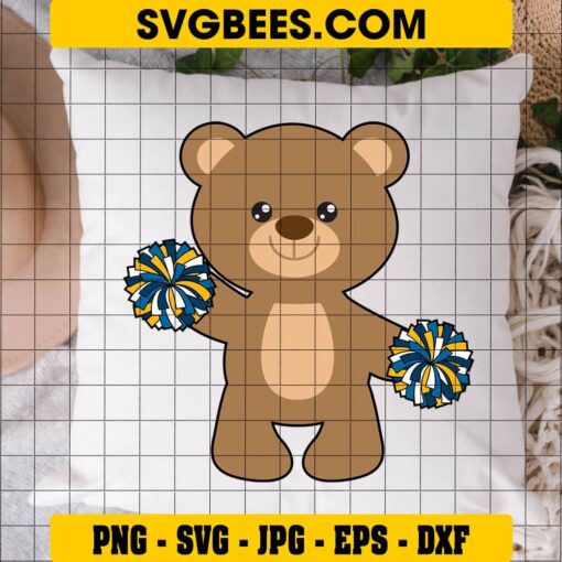 Bear With Pom Poms SVG on Pillow