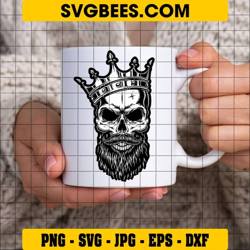 Bearded Skull SVG King Skull SVG - SVGbees