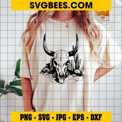 Bull Skull SVG on Shirt