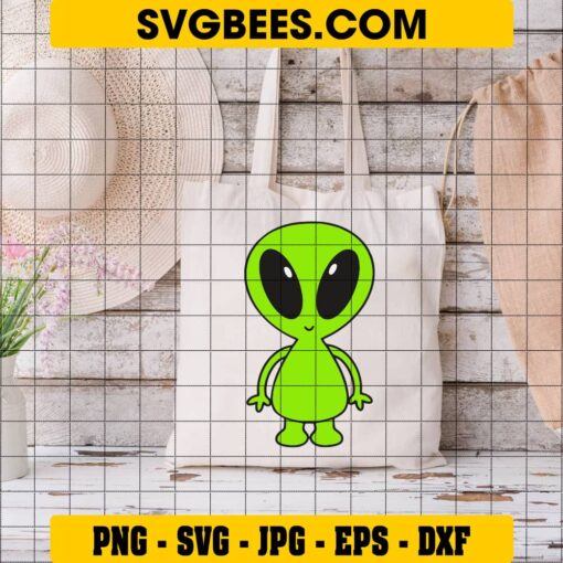 Cute Baby Alien SVG on Bag