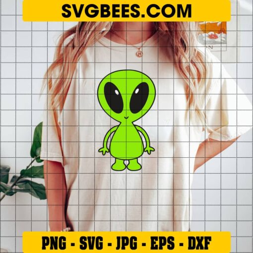 Cute Baby Alien SVG on Shirt