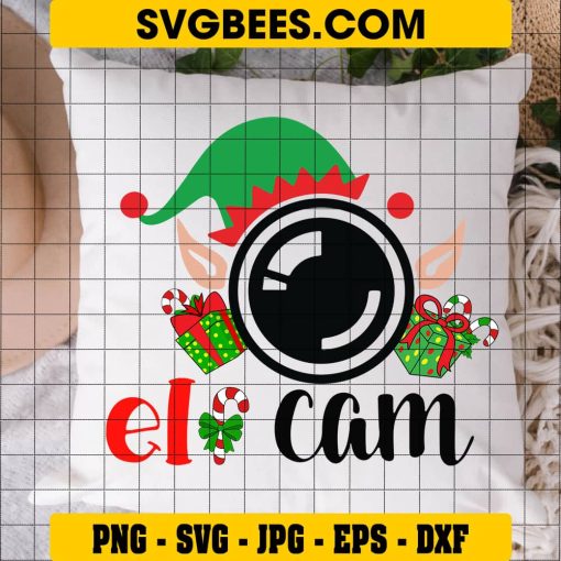 Elf Cam SVG on Pillow