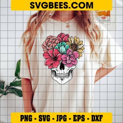 Floral Skull SVG on Shirt