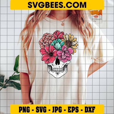 Floral Skull SVG Sugar Skull SVG - SVGbees