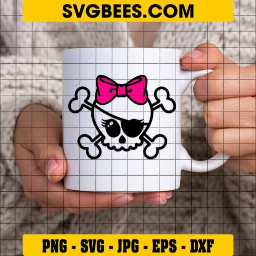 Girly Skull SVG on Cup