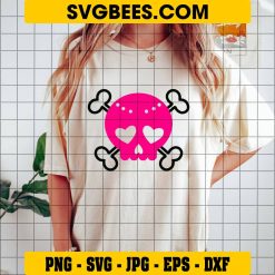 Girly Skull SVG on Shirt