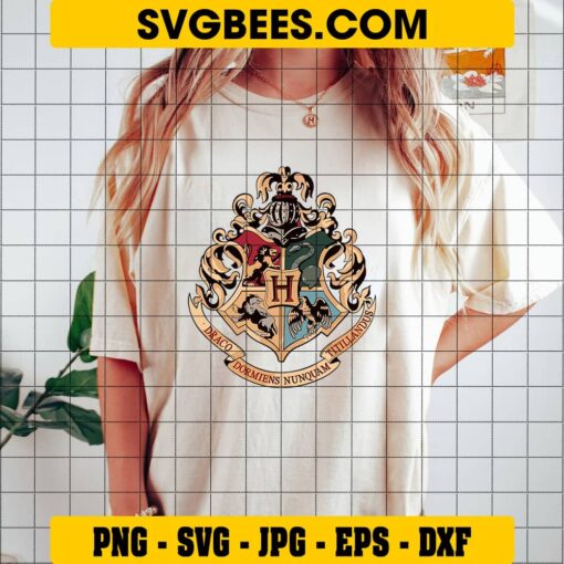 Hogwarts Crest SVG on Shirt