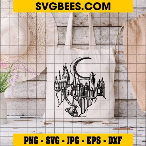 Hogwarts SVG Silhouette on Bag