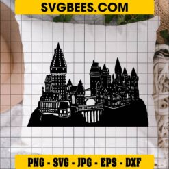 Hogwarts SVG Silhouette on Pillow