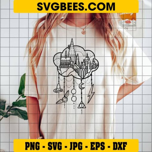 Hogwarts SVG Silhouette on Shirt