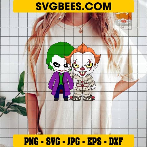 Joker SVG and Pennywise Svg on Shirt
