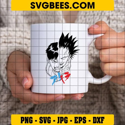 Kaneda And Tetsuo Face SVG, Akira SVG, One Piece Svg on Cup