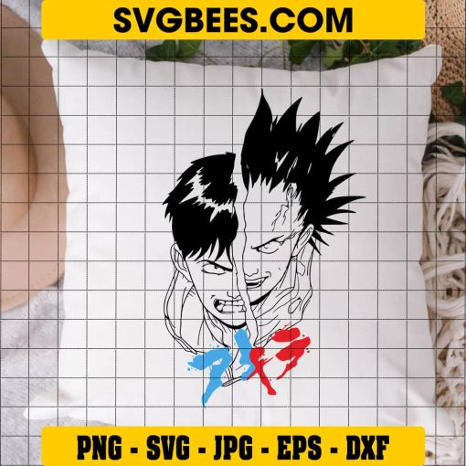 Kaneda And Tetsuo Face SVG, Akira SVG, One Piece Svg on Pillow