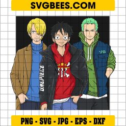 Luffy Zoro Sanji One Piece SVG, One Piece SVG, Straw Hat Pirate SVG
