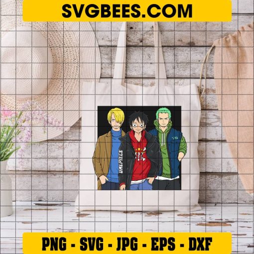Luffy Zoro Sanji One Piece SVG, One Piece SVG, Straw Hat Pirate SVG on Bag