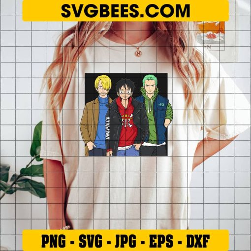 Luffy Zoro Sanji One Piece SVG, One Piece SVG, Straw Hat Pirate SVG on Shirt