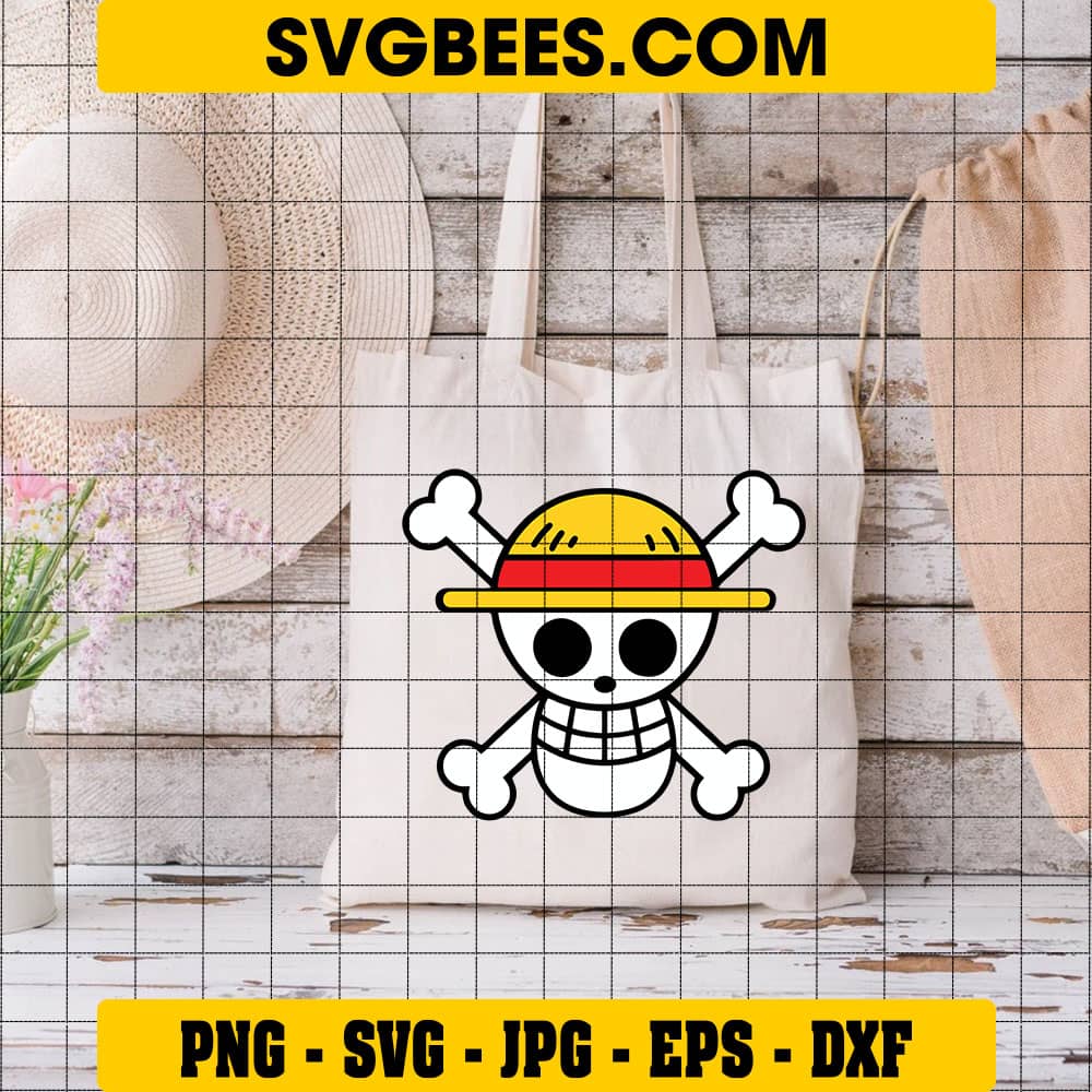 Monkey Luffy Logo Cross Skull SVG One Piece Anime SVG - SVGbees