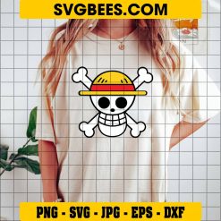 Monkey Luffy Logo Cross Skull Svg, Pirate Logo SVG on Shirt