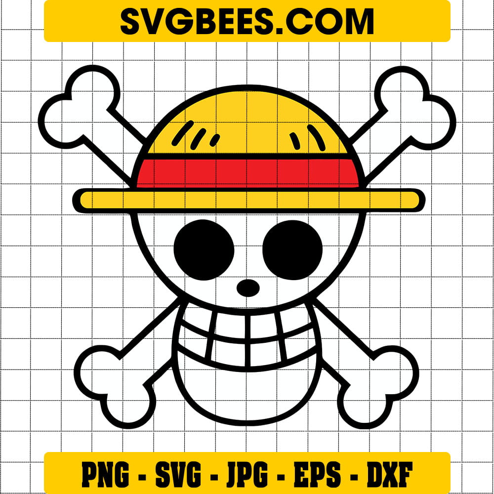 Monkey Luffy Logo Cross Skull SVG One Piece Anime SVG - SVGbees