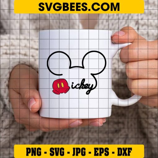 Mouse Head Disney Svg, Mouse Head Svg on Cup