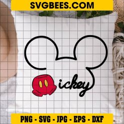 Mouse Head Disney Svg, Mouse Head Svg on Pillow