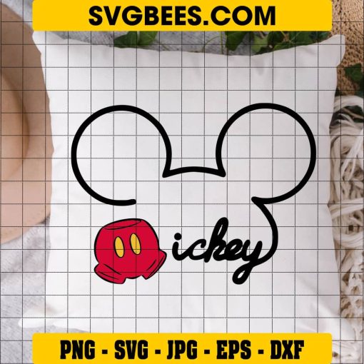 Mouse Head Disney Svg, Mouse Head Svg on Pillow