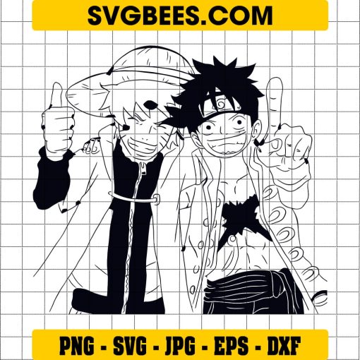 Naruto And Luffy Anime Svg, Friends Anime Svg, Naruto Svg, One Piece Svg