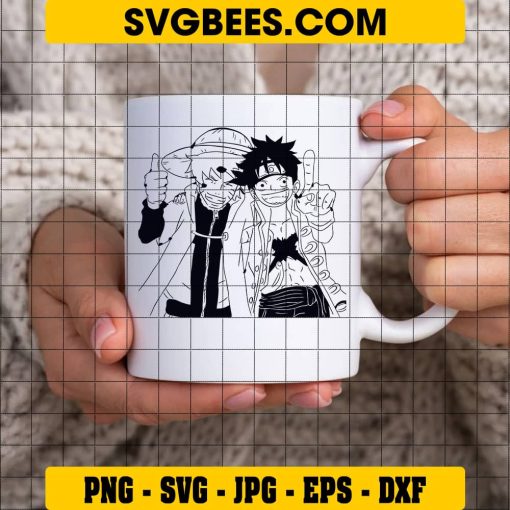 Naruto And Luffy Anime Svg, Friends Anime Svg, Naruto Svg, One Piece Svg on Cup