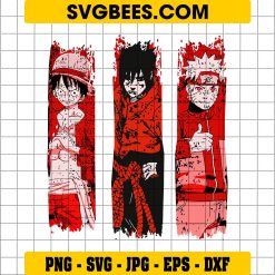 Naruto Sasuke and Luffy Anime Svg, Friends Anime Svg, Naruto Svg, One Piece Svg