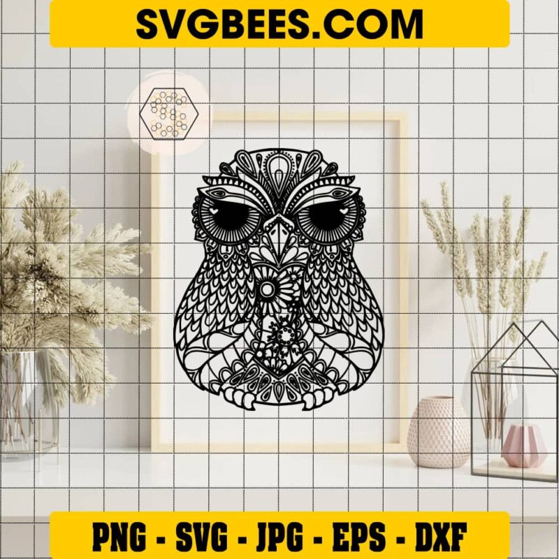 Owl Zentangle SVG Owl Eyes SVG - SVGbees