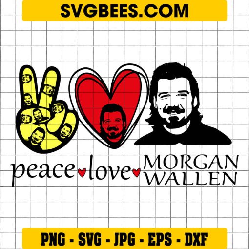 Peace Love Morgan Wallen Svg