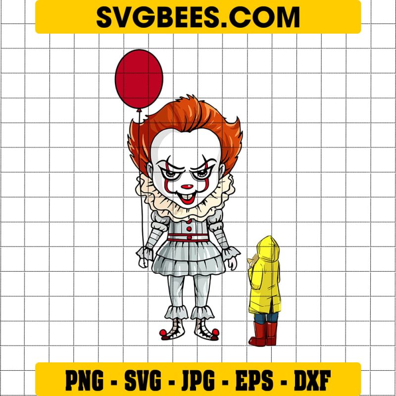 Pennywise Clown holding Georgie Ship Svg