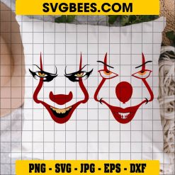 Pennywise Face SVG on Pillow