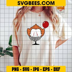 Pennywise It Wine Glass Disney Svg on Shirt