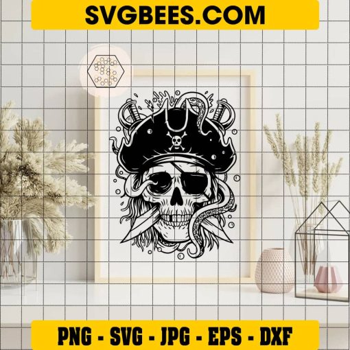 Pirate Skull SVG on Frame