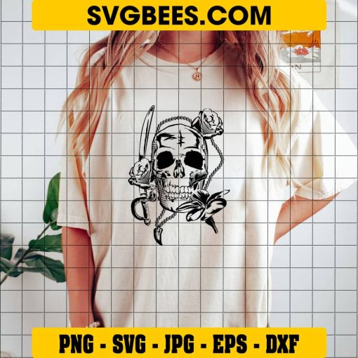 Pirate Skull SVG on Shirt