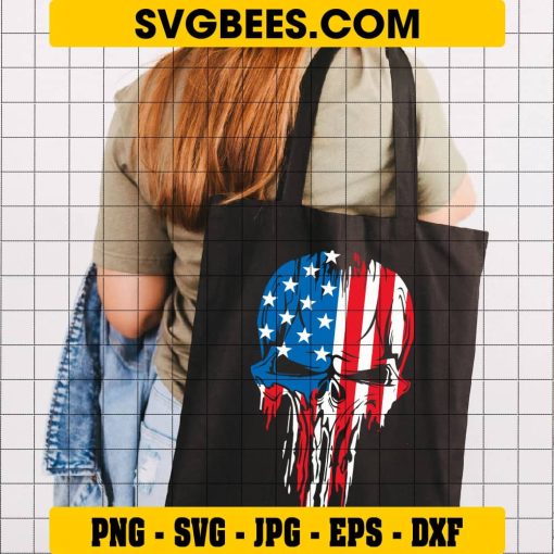 Punisher Skull SVG on Bag