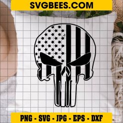 Punisher Skull SVG on Pillow