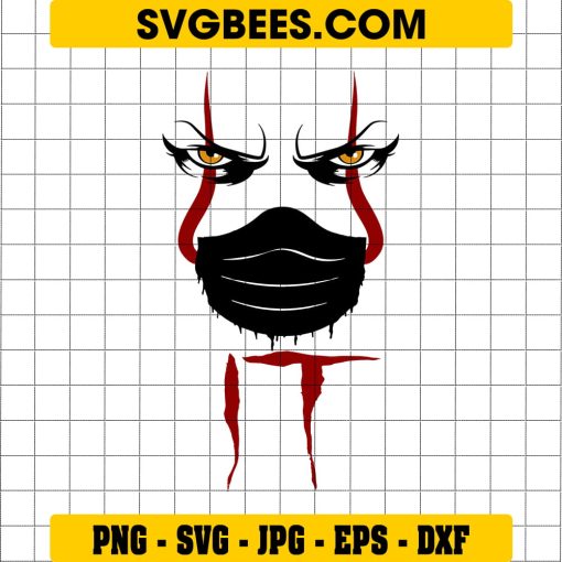Quarantine Pennywise with Mask Svg