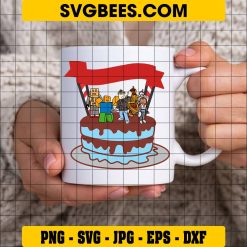 Roblox Cake Topper SVG on Cup
