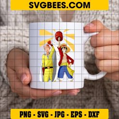 Saitama And Luffy Anime Svg, Friends Anime Svg, One punch mana Svg, One Piece Svg on Cup