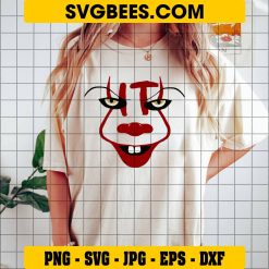 Scary Pennywise Clown Face Svg on Shirt