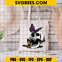 Skull Butterfly SVG on Bag
