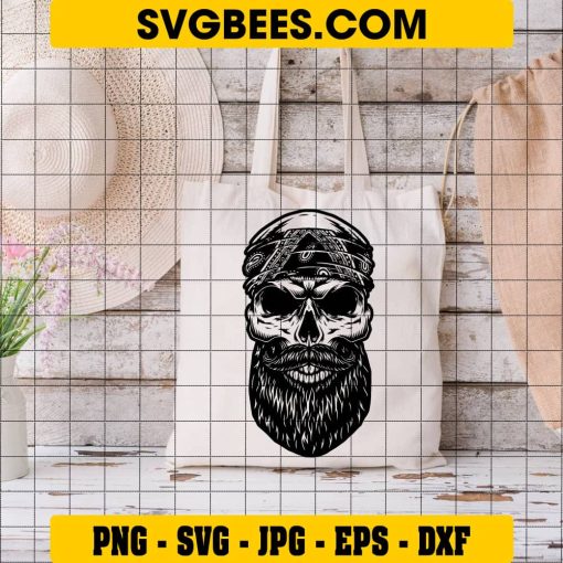 Skull With Bandana SVG on Bag