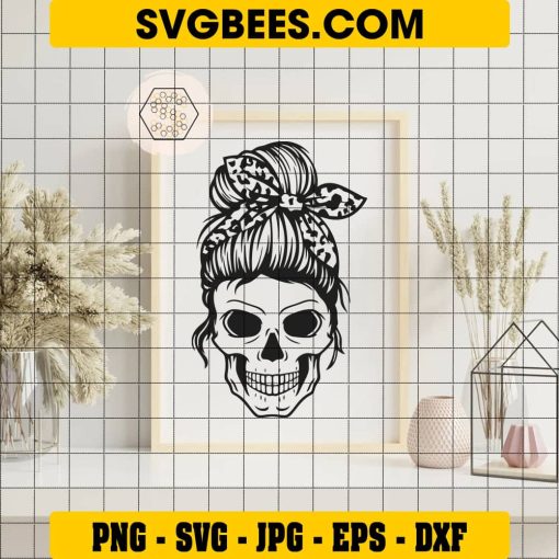 Skull With Bandana SVG on Frame