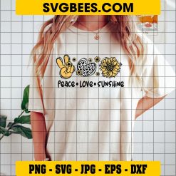 Summer SVG, Peace, Love, Sunshine Svg, Sunflower Svg, Summer Quotes Svg on Shirt