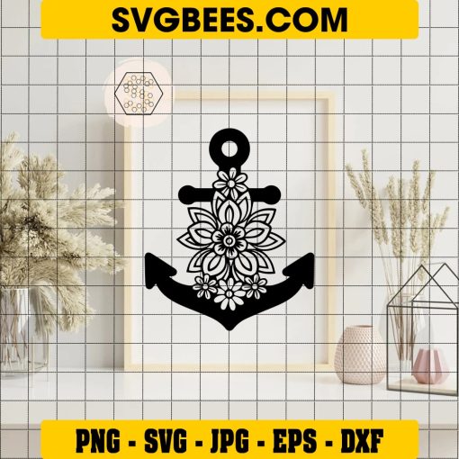 Summer Svg, Beach SVG, Anchor Mandala Svg, Nautical Mandala Svg, Cruise Svg on Frame