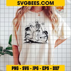 Summer Svg, Surfing Skeleton Svg, Funny Skeleton Svg on Shirt
